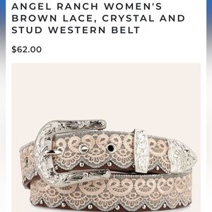 Angel Ranch western belt with lace and crystal details